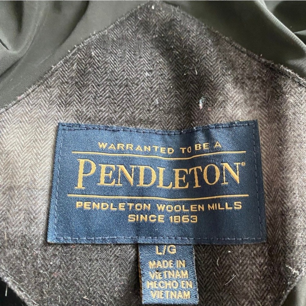Pendleton Mens Large Puffer Jacket Plaid Hooded D… - image 5